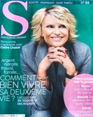 Je suis une silver influenceuse dans le magazine S. 1 Magazine S sophie davant