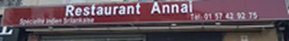 Sur la route des Indes à la Courneuve. 27 RESTAURANT ANNAI LA COURNEUVE