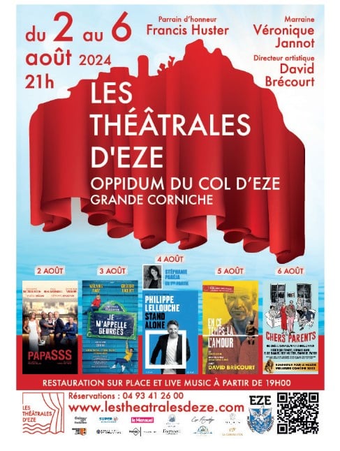 Les Théâtrales d'Eze 2024 1 Les Théâtrales d'Eze Oppidum du Col d'Eze 2 au 6 août 2024