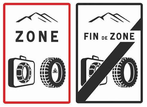 Préparer son Road trip hivernal en van. 1 nouvelle signalisation zone montagneuse l'hiver