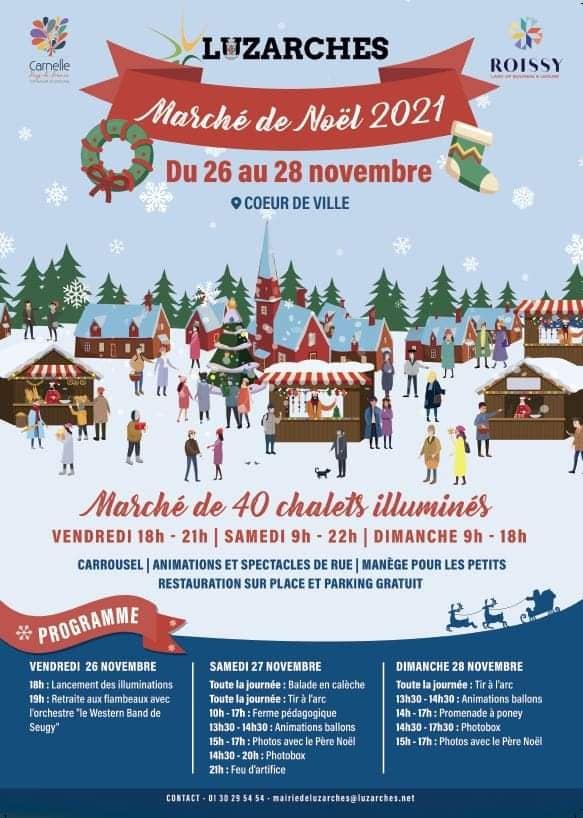 Randonner à Luzarches dans le Val d'Oise. 20 marché de Noel de Luzarches val d'oise