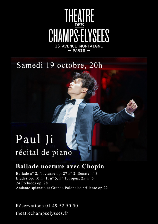 Concert exceptionnel de Paul Ji : ballade nocturne avec Chopin 1 Paul Ji au théatre des champs Elysées
