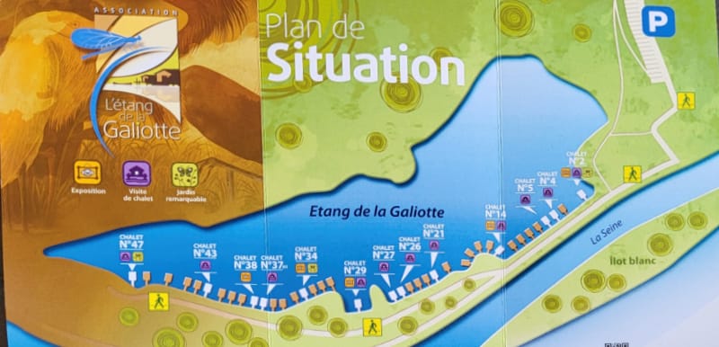 Les chalets flottants de l'étang de la Galiotte. 1 Etang de la Galiotte le plan