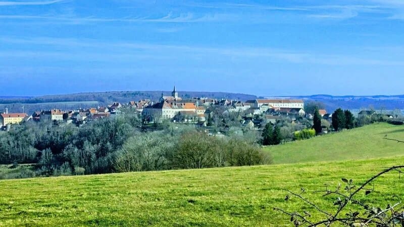 Visiter Flavigny-sur-Ozerain : plus beau village de Bourgogne 1 a landscape with a town and trees