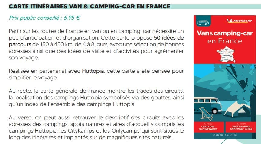 Nouveautés des Editions Michelin pour l'été 2022. 3 carte itinéraires van et camping car en France Michelin